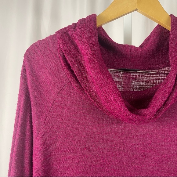 Bobeau XL Magenta Hot Pink Cowl Neck Sweater Relaxed Fit Flowy - Picture 6 of 6